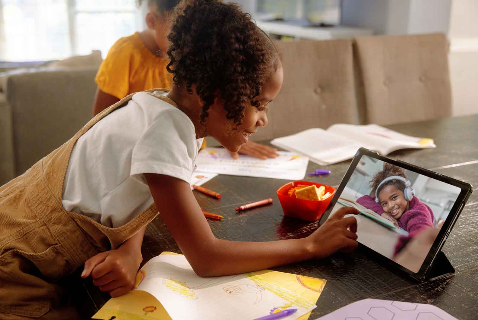 Child using tablet